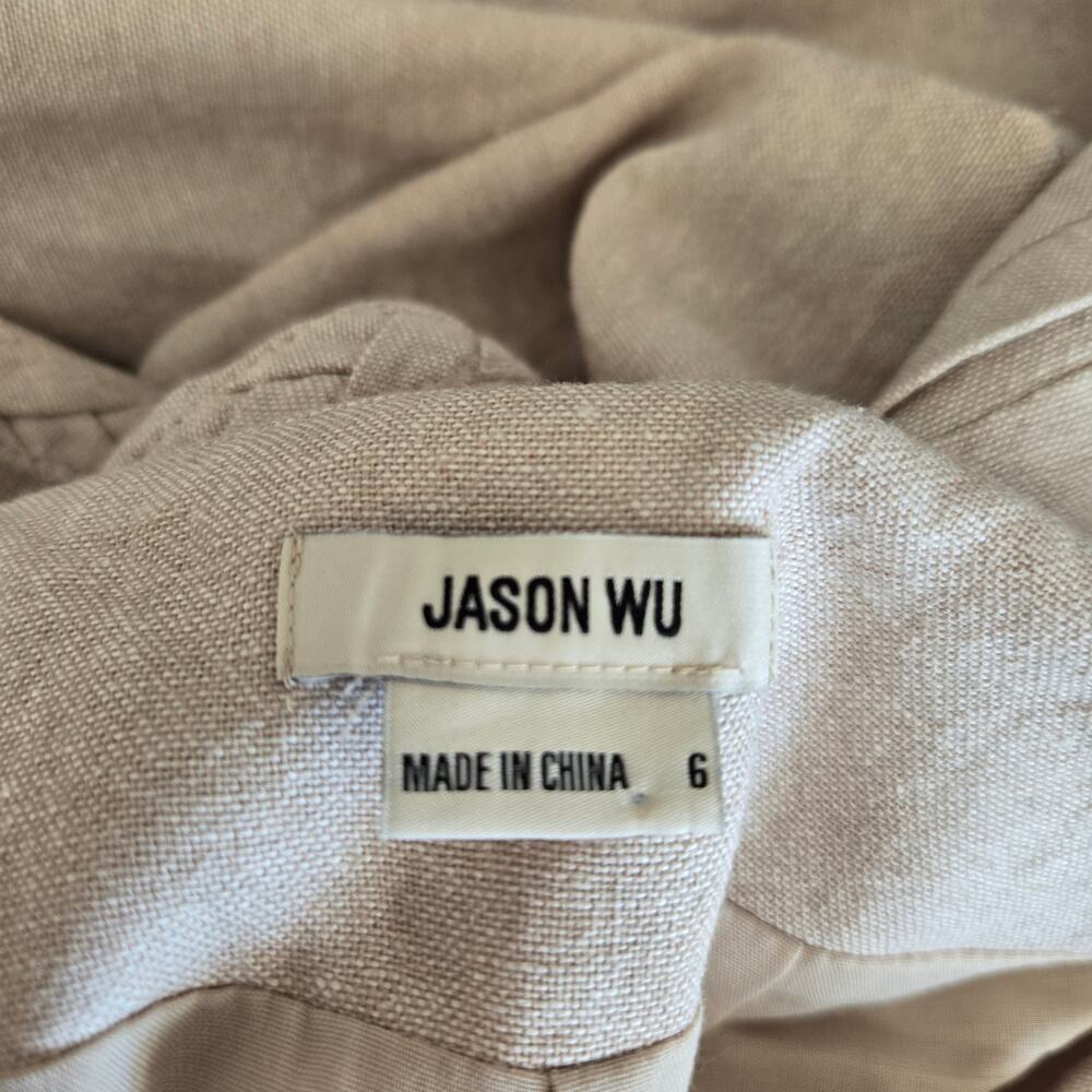 Jason Wu Quiet Luxury Linen Minimalist Pants Coastal Natural Braided Women 6 - Picture 10 of 13